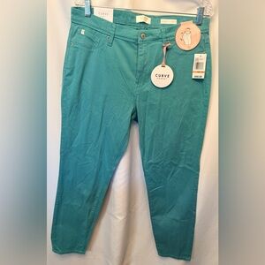 NWT Curve Appeal Women’s 12/31 Minimalist Jegging Jeans Teal Aqua Sea Angel